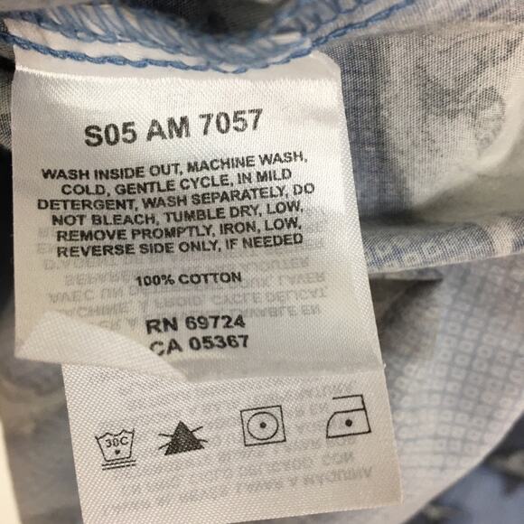 Columbia Blue Gray Fish Print Short Sleeve Button Down Shirt XL - Picture 6 of 7